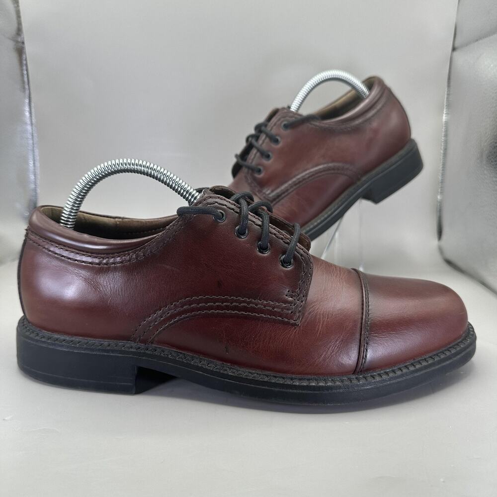 Dockers Cap Toe Derby Shoes Mens Size 9M Brown Leather Dress Comfort 090-2219